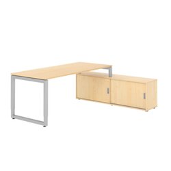 Hammerbacher Schreibtischkombination RSE19 Farbe der Tischplatte ahorn Farbe des Korpus ahorn Farbe des Gestells silber