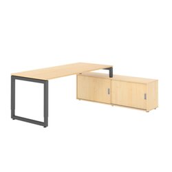 Hammerbacher Schreibtischkombination RSE19 Farbe der Tischplatte ahorn Farbe des Korpus ahorn Farbe des Gestells graphit