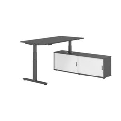 Hammerbacher Schreibtischkombination XDSM16 Farbe der Tischplatte graphit Farbe des Korpus graphit Farbe des Gestells graphit