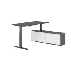 Hammerbacher Schreibtischkombination XMST16 Farbe der Tischplatte graphit Farbe des Korpus graphit Farbe des Gestells graphit