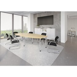 Hammerbacher Konferenztisch KT28C Stahl, verchromt ahorn
