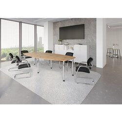 Hammerbacher Konferenztisch KT28C Stahl, verchromt asteiche
