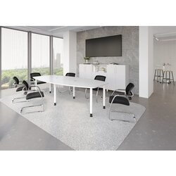 Hammerbacher Konferenztisch KT28C Stahl weiß