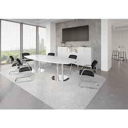 Hammerbacher Konferenztisch KT28C Stahl, verchromt