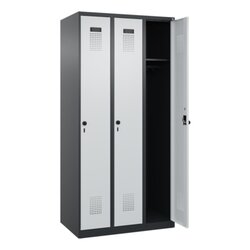 C+P Kleiderspind Evolo PLUS mit Sockel 3 Abteile schwarzgrau