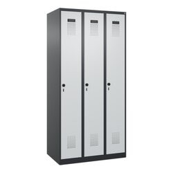 C+P Kleiderspind Evolo PLUS mit Sockel 3 Abteile schwarzgrau