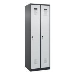 C+P Kleiderspind Evolo PLUS mit Sockel 2 Abteile schwarzgrau