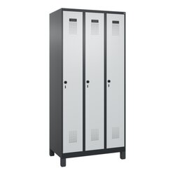 C+P Kleiderspind Evolo PLUS mit Standfuß 3 Abteile schwarzgrau