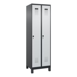 C+P Kleiderspind Evolo PLUS mit Standfuß 2 Abteile schwarzgrau