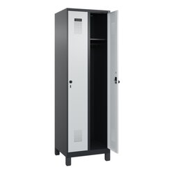 C+P Kleiderspind Evolo PLUS mit Standfuß 2 Abteile schwarzgrau