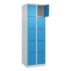 C+P Schließfachschrank Evolo PLUS mit Sockel 10 Fächer lichtgrau