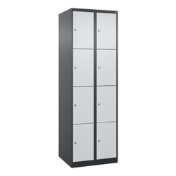 C+P Schließfachschrank Evolo PLUS mit Sockel 8 Fächer schwarzgrau