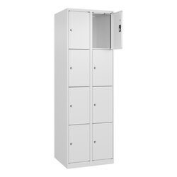C+P Schließfachschrank Evolo PLUS mit Sockel 8 Fächer verkehrsweiß