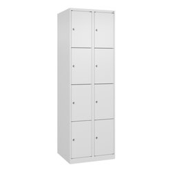 C+P Schließfachschrank Evolo PLUS mit Sockel 8 Fächer verkehrsweiß