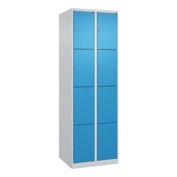 C+P Schließfachschrank Evolo PLUS mit Sockel 8 Fächer lichtgrau