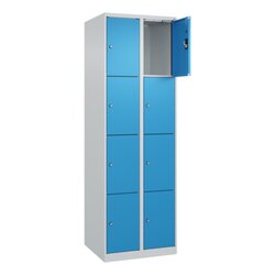 C+P Schließfachschrank Evolo PLUS mit Sockel 8 Fächer lichtgrau