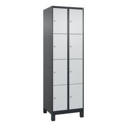 C+P Schließfachschrank Evolo PLUS mit Standfuß 8 Fächer schwarzgrau