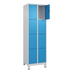 C+P Schließfachschrank Evolo PLUS mit Standfuß 8 Fächer lichtgrau