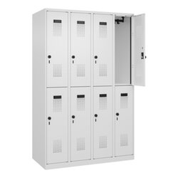 C+P Kleiderspind Evolo PLUS mit Sockel 1.200 x 1.850 x 500 mm (B x H x T) verkehrsweiß