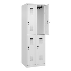 C+P Kleiderspind Evolo PLUS mit Sockel 600 x 1.850 x 500 mm (B x H x T) verkehrsweiß