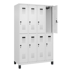 C+P Kleiderspind Evolo PLUS mit Standfuß 1.200 x 1.950 x 500 mm (B x H x T) verkehrsweiß