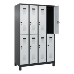 C+P Kleiderspind Evolo PLUS mit Standfuß 1.200 x 1.950 x 500 mm (B x H x T) schwarzgrau