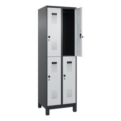 C+P Kleiderspind Evolo PLUS mit Standfuß 600 x 1.950 x 500 mm (B x H x T) schwarzgrau