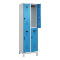 C+P Kleiderspind Evolo PLUS mit Standfuß 600 x 1.950 x 500 mm (B x H x T) lichtgrau