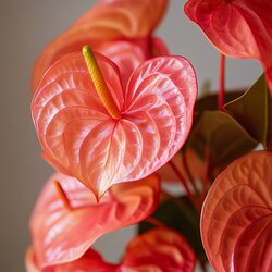 Zimmerpflanze Flamingoblume Anthurium Madural Orange, Neutralware