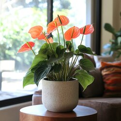 Zimmerpflanze Flamingoblume Anthurium Madural Orange, Neutralware