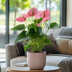 Zimmerpflanze Flamingoblume Anthurium Maine Pink, Neutralware