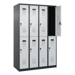 C+P Kleiderspind Evolo PLUS mit Sockel 1.200 x 1.850 x 500 mm (B x H x T) schwarzgrau