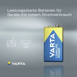 Varta Batterie Longlife Power E-Block 580 mAh