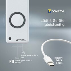 Varta Powerbank Wireless 77,5 x 15 x 157,5 mm (B x H x T)