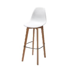 FEROS 506F01SW4 FEROS Barstuhl Keeve stapelbar Holz weiß 4St