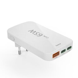 Hama 00201976 Hama Schnellladegerät 2x USB-C 1x USB-A, extra flach 65W ws