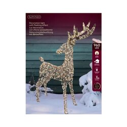 LUMINEO Lichtfigur Rentier 65 x 130 x 18 cm (B x H x T)