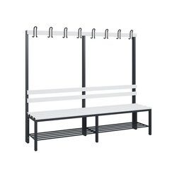 C+P Umkleidebank Solid Kunststoff 2.000 x 1.716 x 412 mm (B x H x T) mit Schuhrost