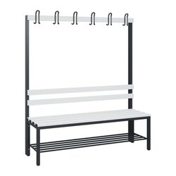 C+P Umkleidebank Solid Kunststoff 1.500 x 1.716 x 412 mm (B x H x T) mit Schuhrost