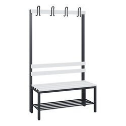 C+P Umkleidebank Solid Kunststoff 1.000 x 1.716 x 412 mm (B x H x T) mit Schuhrost