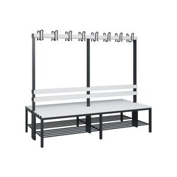 C+P Umkleidebank Solid Kunststoff 2.000 x 1.716 x 770 mm (B x H x T) mit Schuhrost