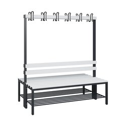 C+P Umkleidebank Solid Kunststoff 1.500 x 1.716 x 770 mm (B x H x T) mit Schuhrost