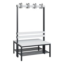 C+P Umkleidebank Solid Kunststoff 1.000 x 1.716 x 770 mm (B x H x T) mit Schuhrost