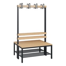 C+P Umkleidebank Solid Holz 1.000 x 1.716 x 770 mm (B x H x T) mit Schuhrost