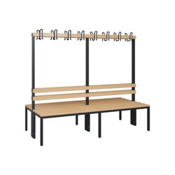 C+P Umkleidebank Solid Holz 1.500 x 1.716 x 770 mm (B x H x T) ohne Schuhrost