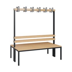 C+P Umkleidebank Solid Holz 2.000 x 1.716 x 770 mm (B x H x T) ohne Schuhrost