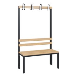 C+P Umkleidebank Solid Holz 1.000 x 1.716 x 412 mm (B x H x T) ohne Schuhrost