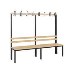 C+P Umkleidebank Solid Holz 2.000 x 1.716 x 412 mm (B x H x T) ohne Schuhrost