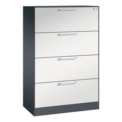 C+P 146023412S10049 C+P Hängeregistraturschrank Asisto A4 2bahnig sgr/lgr