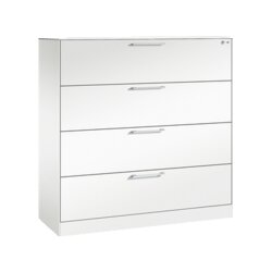 C+P Hängeregistraturschrank Asisto 1.200 x 1.310 x 435 mm (B x H x T) 3-bahnig verkehrsweiß